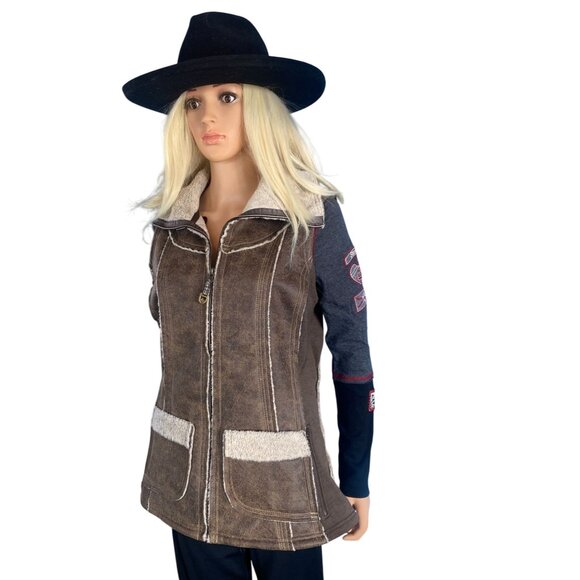 NWT Kuhl Women's LARGE Dani Sherpa Vest Brown MSRP$219 New - Picture 5 of 17